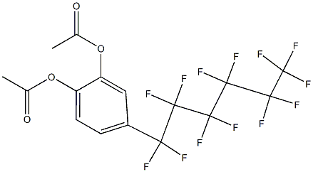 4-(Tridecafluorohexyl)benzene-1,2-diol diacetate 结构式