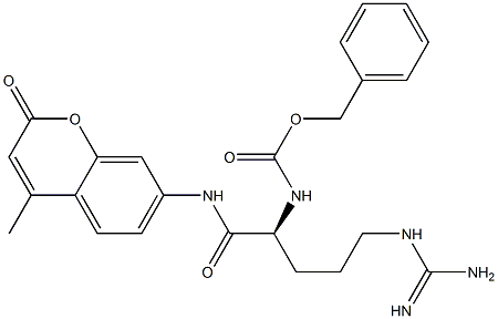 N-[(S)-4-(Aminoiminomethylamino)-1-(4-methyl-2-oxo-2H-1-benzopyran-7-ylaminocarbonyl)butyl]carbamic acid phenylmethyl ester 结构式