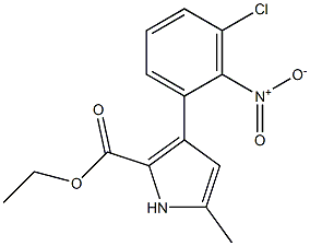 3-(3-Chloro-2-nitrophenyl)-5-methyl-1H-pyrrole-2-carboxylic acid ethyl ester 结构式