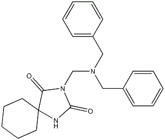 3-[(Dibenzylamino)methyl]-2,4-dioxo-1,3-diazaspiro[4.5]decane 结构式