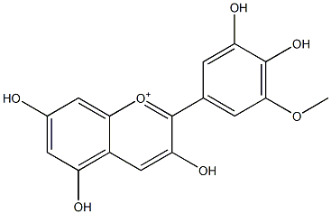 3,3',4',5,7-Pentahydroxy-5'-methoxyflavylium 结构式