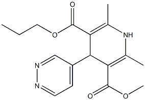 1,4-Dihydro-2,6-dimethyl-4-(4-pyridazinyl)pyridine-3,5-dicarboxylic acid 3-methyl 5-propyl ester 结构式