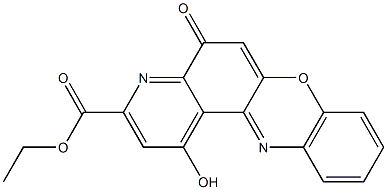 1-Hydroxy-5-oxo-5H-pyrido[3,2-a]phenoxazine-3-carboxylic acid ethyl ester 结构式