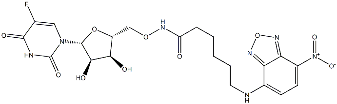 5'-O-[[6-[(7-Nitro-2,1,3-benzoxadiazol-4-yl)amino]-1-oxohexyl]amino]-5-fluorouridine 结构式