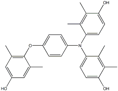 N,N-Bis(4-hydroxy-2,3-dimethylphenyl)-4-(4-hydroxy-2,6-dimethylphenoxy)benzenamine 结构式