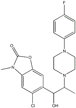 5-Chloro-3-methyl-6-[2-[4-[4-fluorophenyl]piperazin-1-yl]-1-hydroxypropyl]benzoxazol-2(3H)-one 结构式
