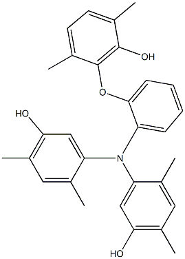 N,N-Bis(5-hydroxy-2,4-dimethylphenyl)-2-(6-hydroxy-2,5-dimethylphenoxy)benzenamine 结构式