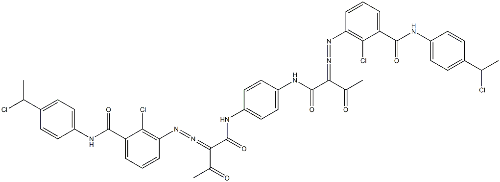 3,3'-[1,4-Phenylenebis[iminocarbonyl(acetylmethylene)azo]]bis[N-[4-(1-chloroethyl)phenyl]-2-chlorobenzamide] 结构式