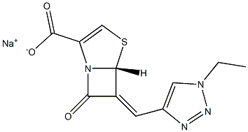 (5R,6Z)-6-[[1-Ethyl-1H-1,2,3-triazol-4-yl]methylene]-7-oxo-4-thia-1-azabicyclo[3.2.0]hept-2-ene-2-carboxylic acid sodium salt 结构式