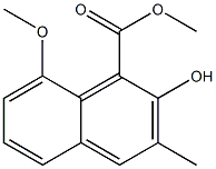 2-Hydroxy-3-methyl-8-methoxynaphthalene-1-carboxylic acid methyl ester 结构式