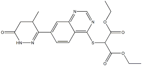 2-[7-[(2,3,4,5-Tetrahydro-5-methyl-3-oxopyridazin)-6-yl]quinazolin-4-ylthio]propanedioic acid diethyl ester 结构式