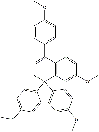 1,2-Dihydro-7-methoxy-1,1,4-tris(4-methoxyphenyl)naphthalene 结构式