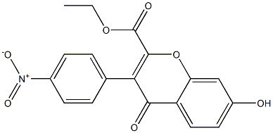 7-Hydroxy-4-oxo-3-(4-nitrophenyl)-4H-1-benzopyran-2-carboxylic acid ethyl ester 结构式