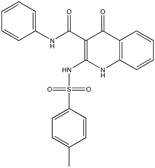 1,4-Dihydro-N-(phenyl)-2-(4-methylphenylsulfonylamino)-4-oxoquinoline-3-carboxamide 结构式