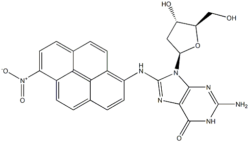 N-(2'-Deoxyguanosin-8-yl)-6-nitropyren-1-amine 结构式