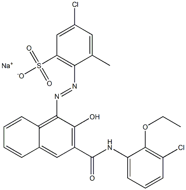 3-Chloro-5-methyl-6-[[3-[[(3-chloro-2-ethoxyphenyl)amino]carbonyl]-2-hydroxy-1-naphtyl]azo]benzenesulfonic acid sodium salt 结构式