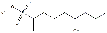 6-Hydroxynonane-2-sulfonic acid potassium salt 结构式