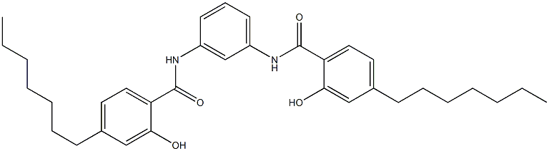 N,N'-Bis(4-heptylsalicyloyl)-m-phenylenediamine 结构式