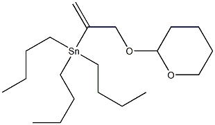 [1-Methylene-2-(tetrahydro-2H-pyran-2-yloxy)ethyl]tributylstannane 结构式