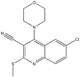 6-Chloro-4-morpholino-2-(methylthio)quinoline-3-carbonitrile 结构式