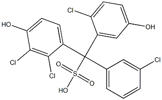 (3-Chlorophenyl)(2-chloro-5-hydroxyphenyl)(2,3-dichloro-4-hydroxyphenyl)methanesulfonic acid 结构式