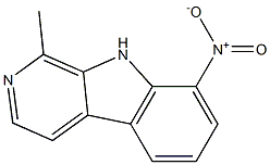 1-Methyl-8-nitro-9H-pyrido[3,4-b]indole 结构式