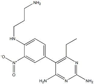 2,4-Diamino-6-ethyl-5-(3-nitro-4-[(3-aminopropyl)amino]phenyl)pyrimidine 结构式