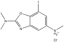 2-Dimethylamino-7-iodo-benzooxazol-5-ylmethyl-ammonium chloride 结构式