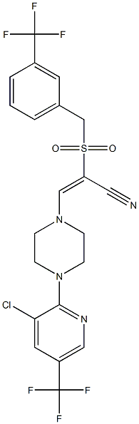 3-(4-(3-Chloro-5-(trifluoromethyl)(2-pyridyl))piperazinyl)-2-((3-(trifluoromethyl)benzyl)sulfonyl)prop-2-enenitrile 结构式