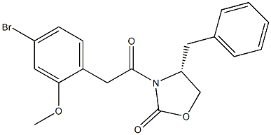 3-[2-(4-BROMO-2-METHOXYPHENYL)ACETYL]-4R-(PHENYLMETHYL)-2-OXAZOLIDINONE 结构式