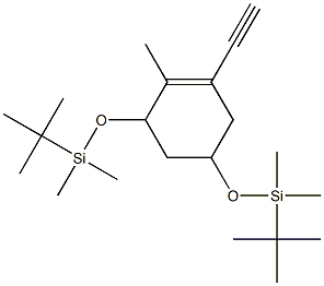 ((1R,3S)-5-ethynyl-4-methylcyclohex-4-ene-1,3-diyl)bis(oxy)bis(tert-butyldimethylsilane) 结构式