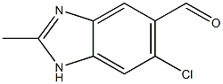 6-chloro-2-methyl-1H-benzo[d]imidazole-5-carbaldehyde 结构式