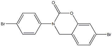 7-bromo-3-(4-bromophenyl)-3,4-dihydro-2H-benzo[e][1,3]oxazin-2-one 结构式