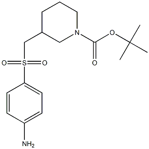 3-(4-Amino-benzenesulfonylmethyl)-piperidine-1-carboxylic acid tert-butyl ester 结构式