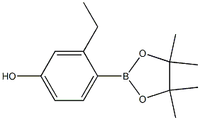 3-ethyl-4-(4,4,5,5-tetramethyl-1,3,2-dioxaborolan-2-yl)phenol 结构式