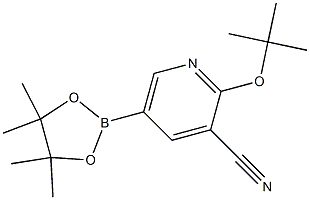 2-tert-butoxy-5-(4,4,5,5-tetramethyl-1,3,2-dioxaborolan-2-yl)pyridine-3-carbonitrile 结构式