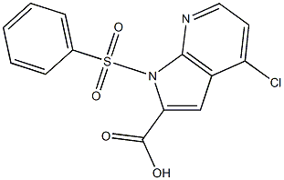 4-氯-1-苯磺酰基-7-氮杂吲哚-2-羧酸 结构式