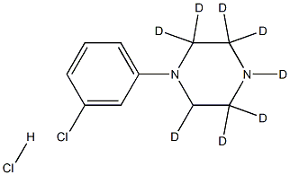 1-(3-氯苯基)哌嗪盐酸盐-D8 结构式