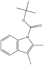 3-Iodo-2-methyl-1H-indole-1-carboxylic acid tert-butyl ester 结构式