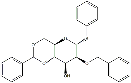 Phenyl 2-O-benzyl-4,6-O-benzylidene-a-D-thiomannopyranoside 结构式