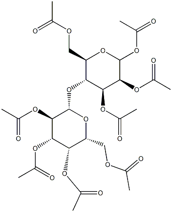 4-O-(2,3,4,6-Tetra-O-acetyl-b-D-galactopyranosyl)-1,2,3,6-tetra-O-acetyl-D-mannopyranose 结构式