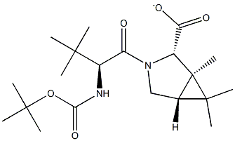 (1R,2S,5S)-3-[(2S)-2-[[(叔丁氧基)羰基]氨基]-3,3-二甲基-1-氧代丁基]-6,6-二甲基-3-氮杂双环[3.1.0]己烷-2-甲酸甲酯 结构式