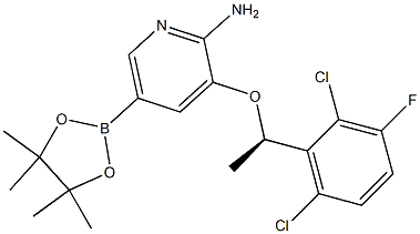 3-[(1R)-1-(2,6-二氯-3-氟苯基)乙氧基]-5-(4,4,5,5-四甲基-1,3,2-二氧杂硼烷-2-基)-2-氨基吡啶 结构式