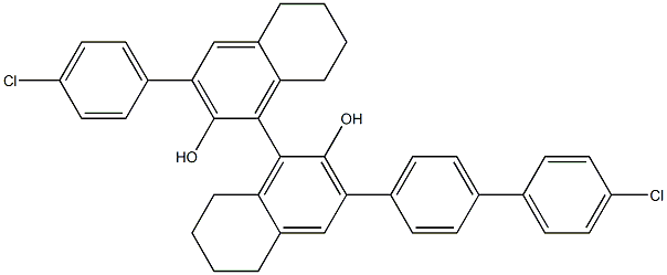 (R)-3-(4'-CHLOROBIPHENYL-4-YL)-3'-(4-CHLOROPHENYL)-5,5',6,6',7,7',8,8'-OCTAHYDRO-1,1'-BINAPHTHYL-2,2'-DIOL 结构式