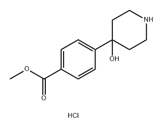 4-(4-羟基哌啶-4-基)苯甲酸甲酯盐酸盐 结构式