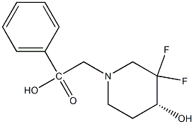 (R)-1-((R)-3,3-difluoro-4-hydroxypiperidin-1-yl)-2-hydroxy-2-phenylethanone 结构式
