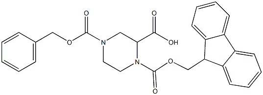 1-(FMOC)-4-CBZ-PIPERAZINE-2-CARBOXYLIC ACID 结构式