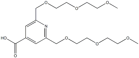 2,6-二{[2-(2-甲氧基乙氧基)乙氧基]甲基}异烟酸 结构式