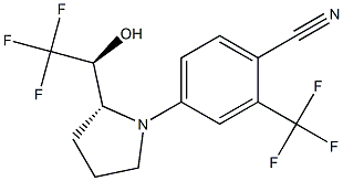 4-[(2R)-2-[(1S)-2,2,2-Trifluoro-1-hydroxyethyl]-1-pyrrolidinyl]-2-(trifluoromethyl)-benzonitrile 结构式