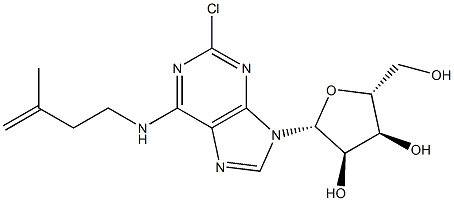 2-Chloro-N6-iso-pentenyladenosine 结构式